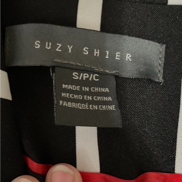 Suzy Shier Black & White Striped Blazer S - Picture 3 of 5